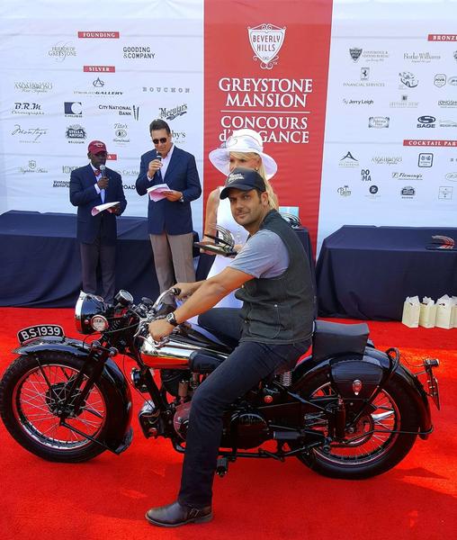 "BEST VINTAGE MOTORCYCLE" AWARD, GREYSTONE MANSION CONCOURS D'ELEGANCE