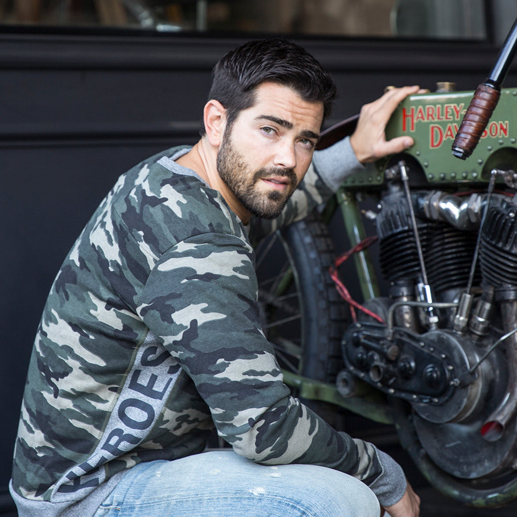 Camo Sweater French Terry - Heroes Motorcycles