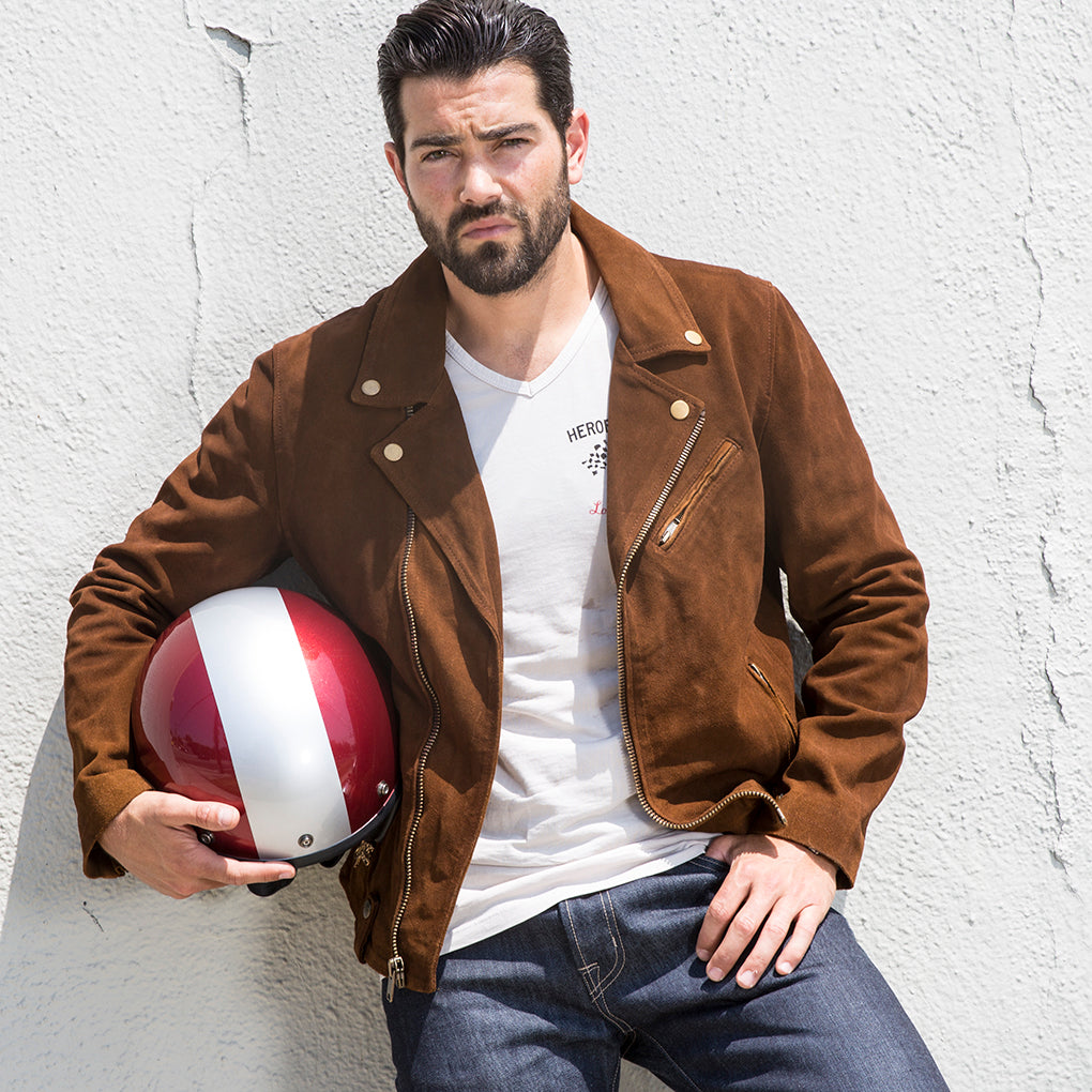 “Westside” Men Suede Biker Jacket - Heroes Motorcycles