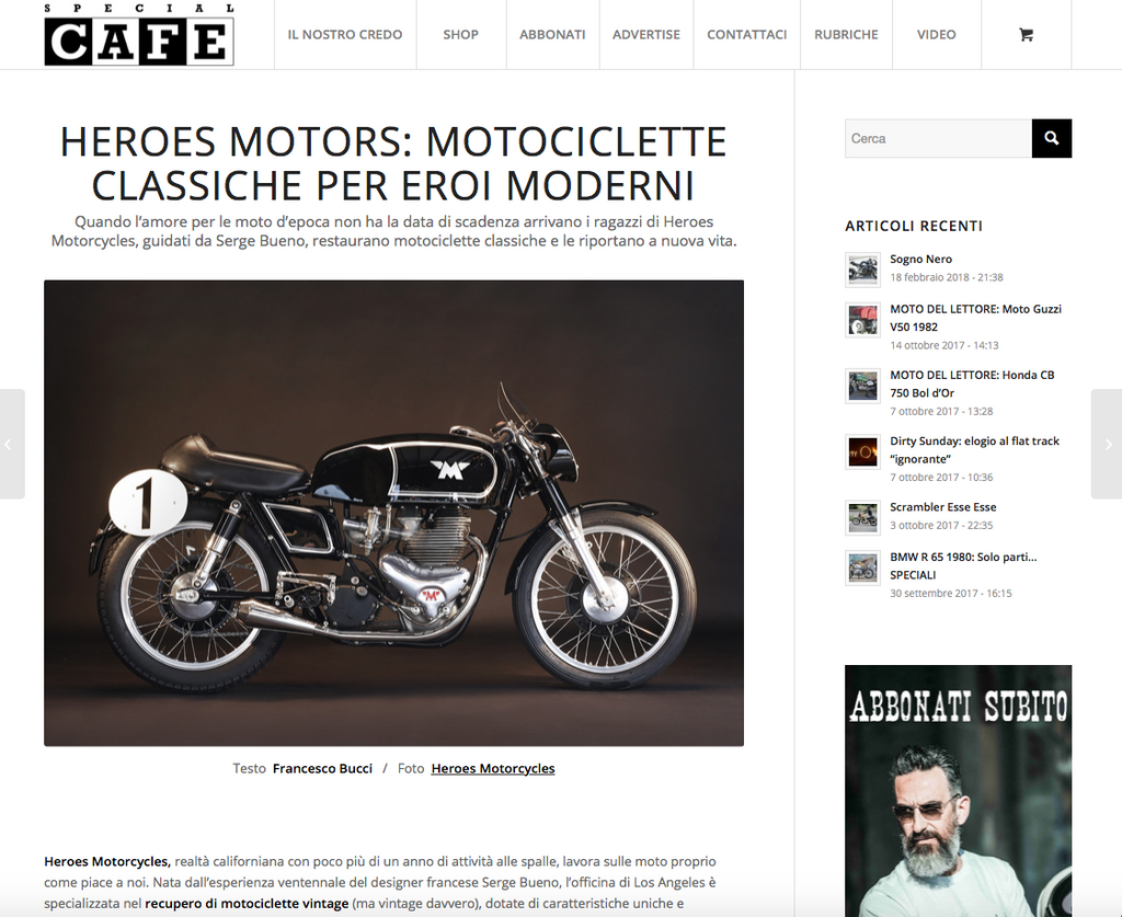 HEROES MOTORS ON SPECIAL CAFE ITALIA