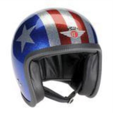 DAVIDA COSMIC FLAKE BLUE RED 3 STAR SPEEDSTER V3 HELMET - Heroes Motorcycles
