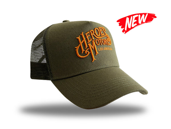 Trucker Hat "3D" HM6001 Army/Orange