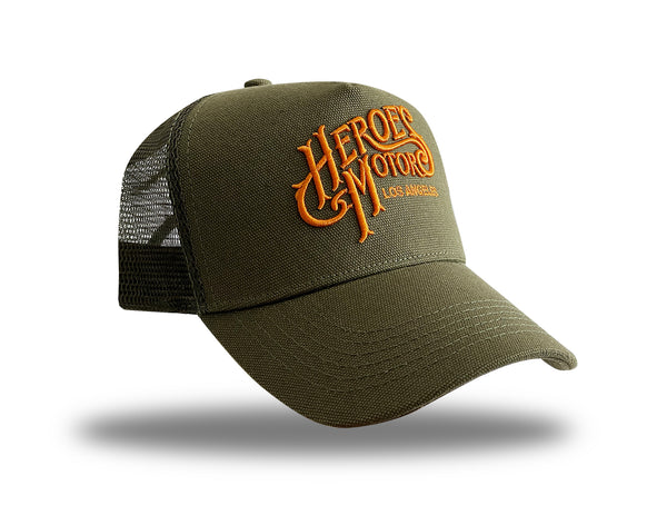 Trucker Hat "3D" HM6001 Army/Orange