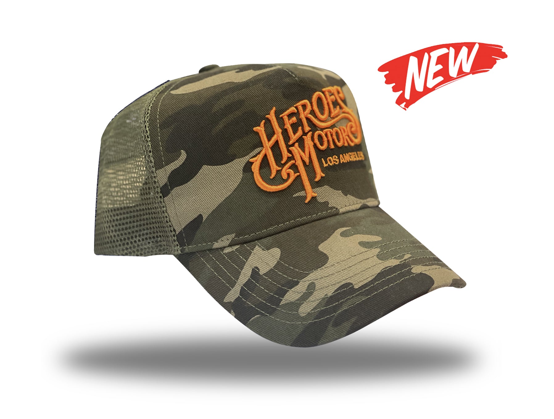 Trucker Hat "3D" HM6001 Camo/Orange