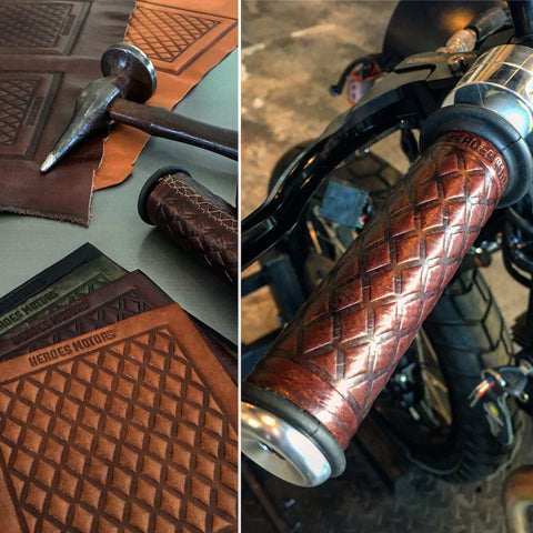 Heroes Motors Leather Grips