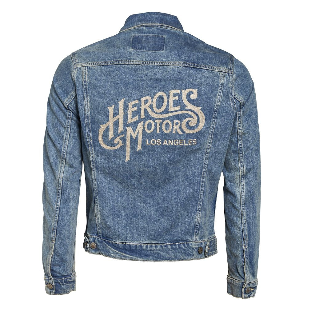 Embroidered denim jacket - Heroes Motorcycles